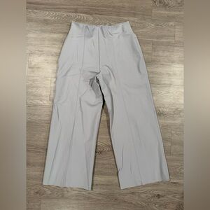 Women's Gray High-Waisted Pants Maria Pinto M2057 Cropped Wide Leg
